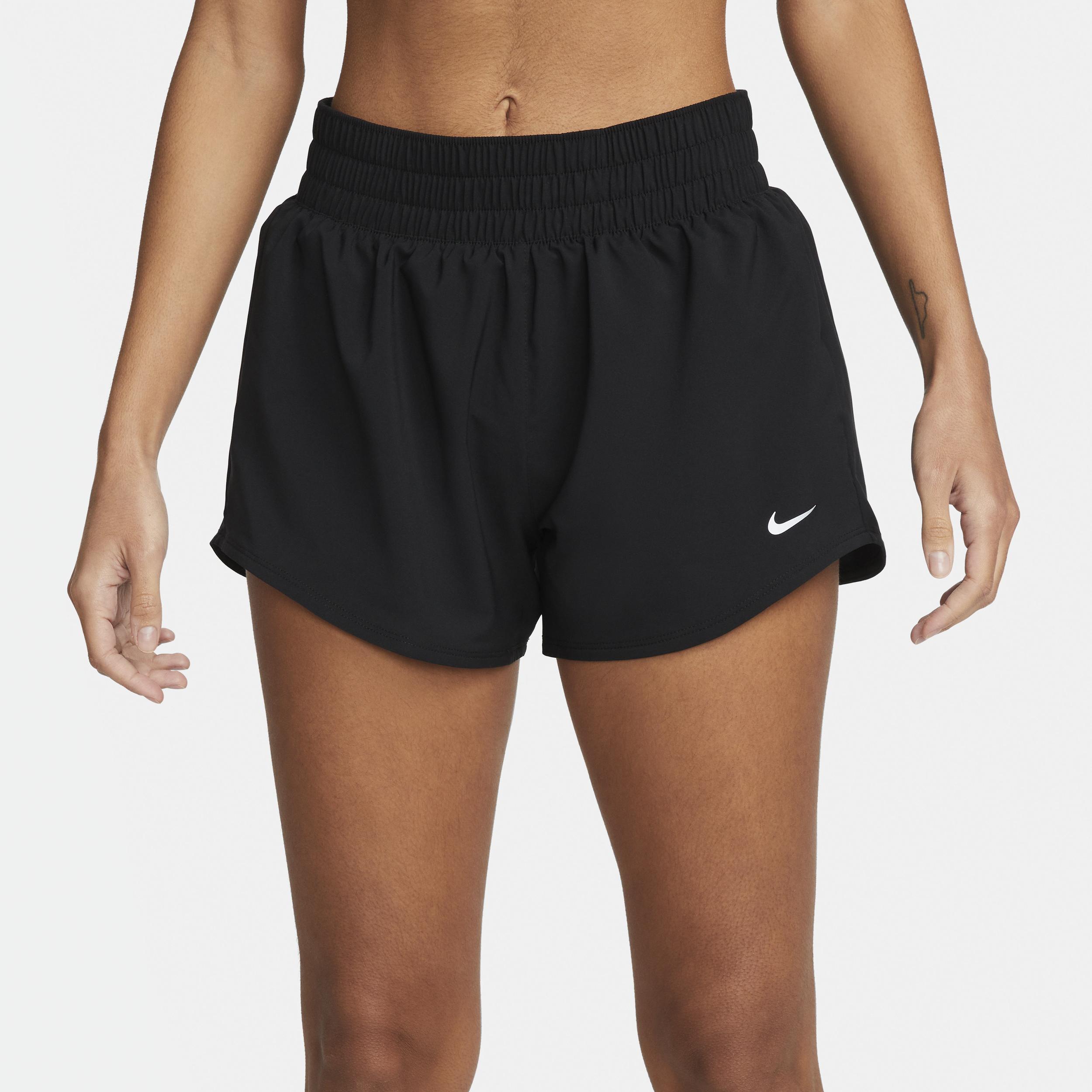 Nike Womens One Dri-FIT Mid-Rise 3 Brief-Lined Shorts | DX6010-010 Product Image
