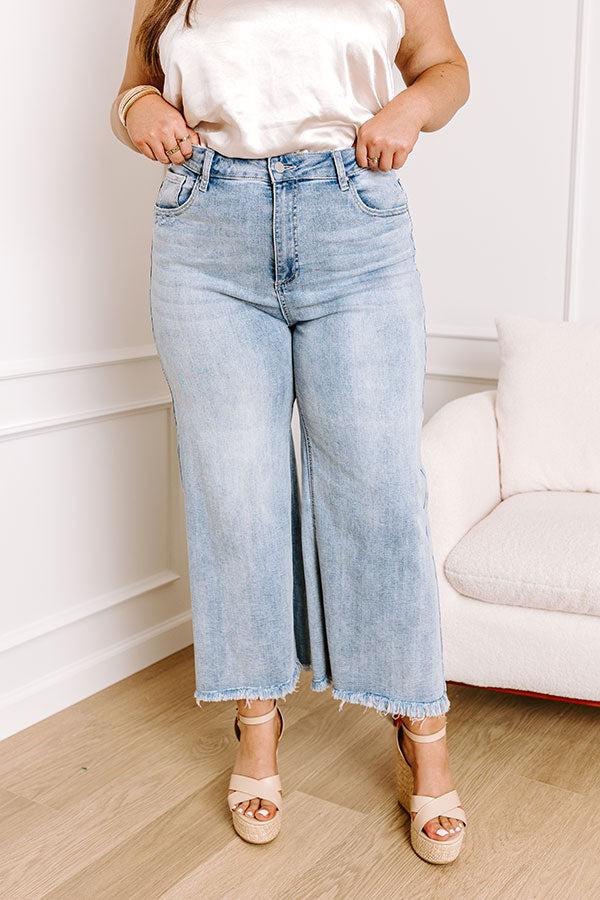 Risen Samantha High Waist Wide Leg Jean in Light Wash Curves Product Image