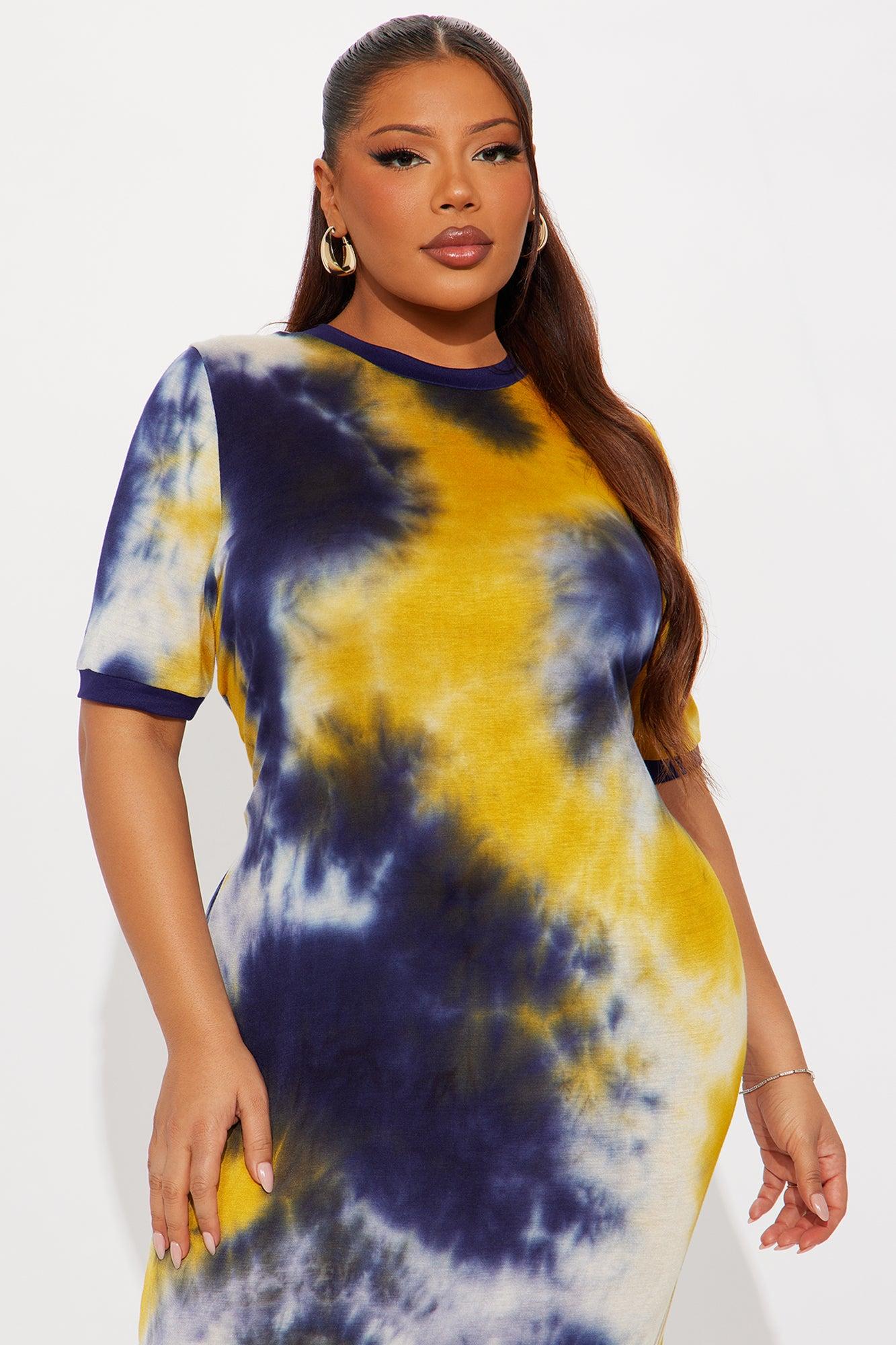 Breezy Tie Dye Maxi Dress - Navy/combo Female Product Image