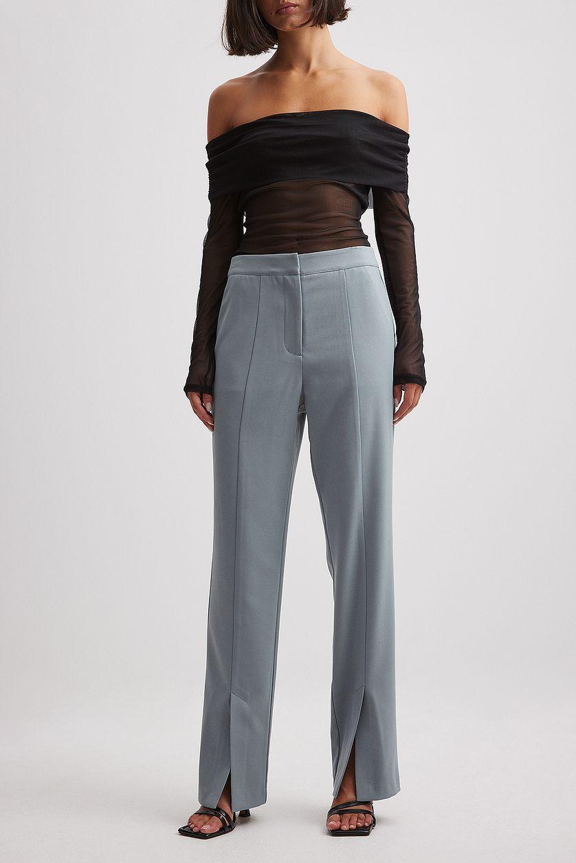 Front Slit High Waist Pants Product Image