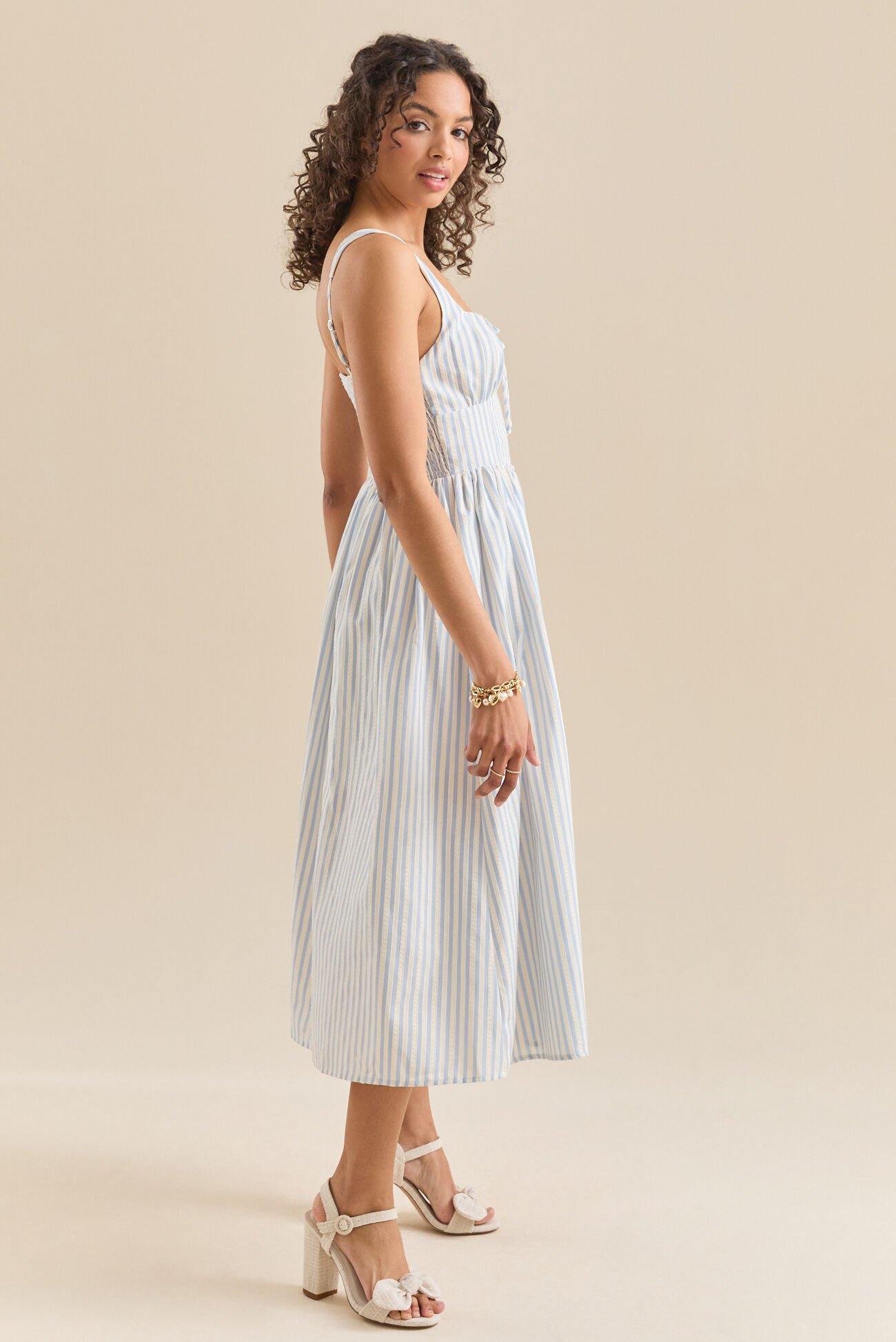 Jojo Striped Midi Dress Product Image