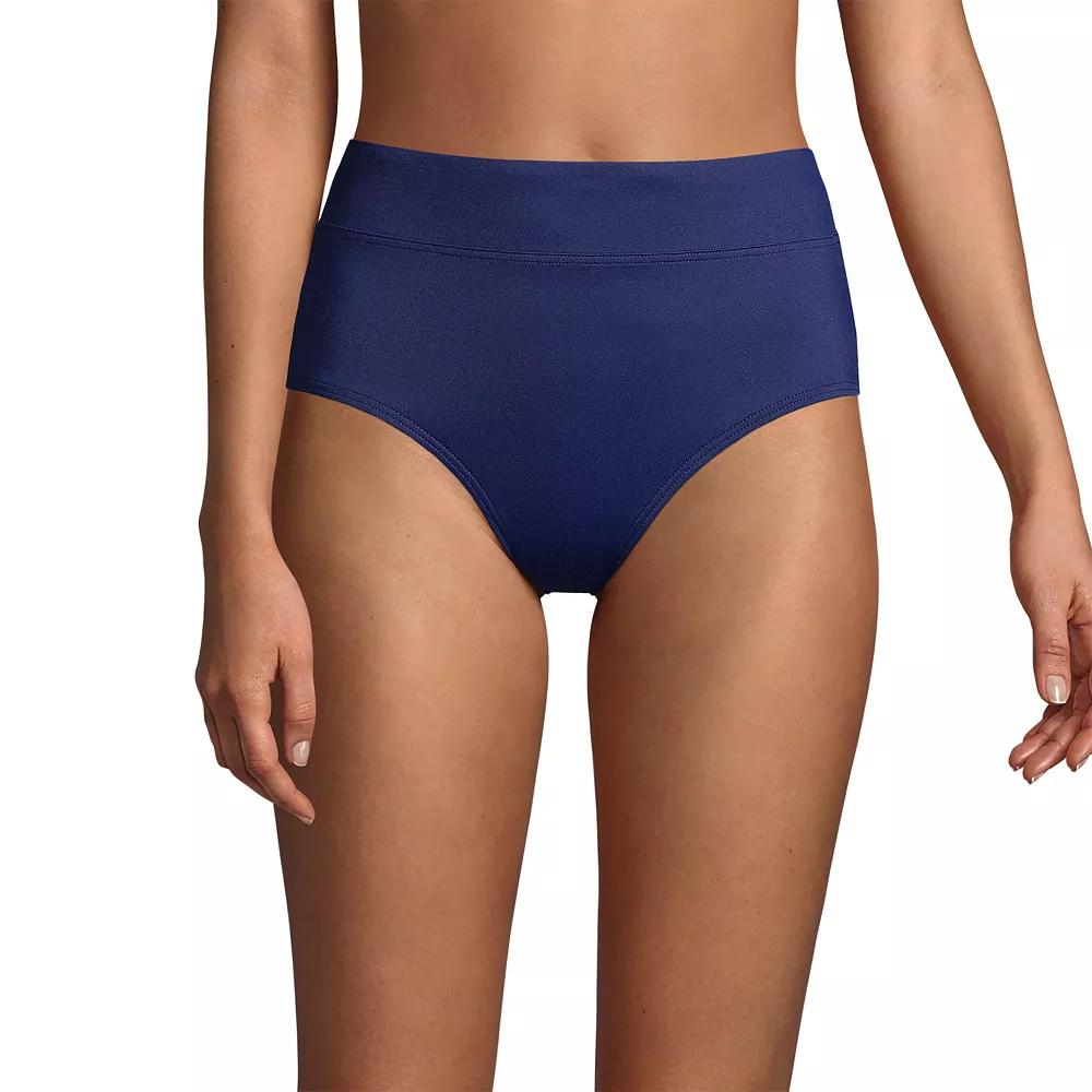 Women's Lands' End Retro Tummy Slimmer High-Waist Bikini Bottoms,  Product Image
