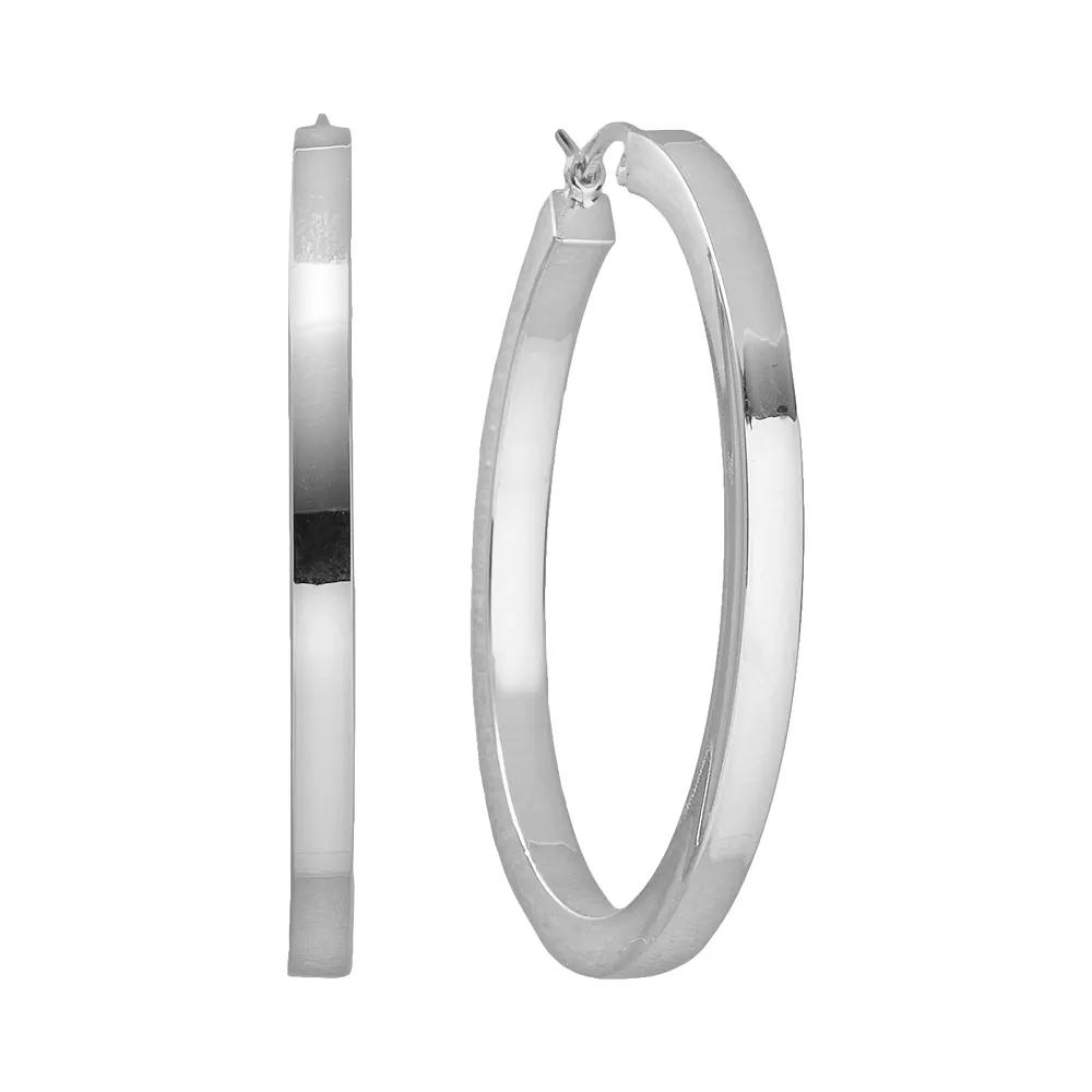 18k Gold-Over-Silver Hoop Earrings, Womens, 18k/Silver Product Image