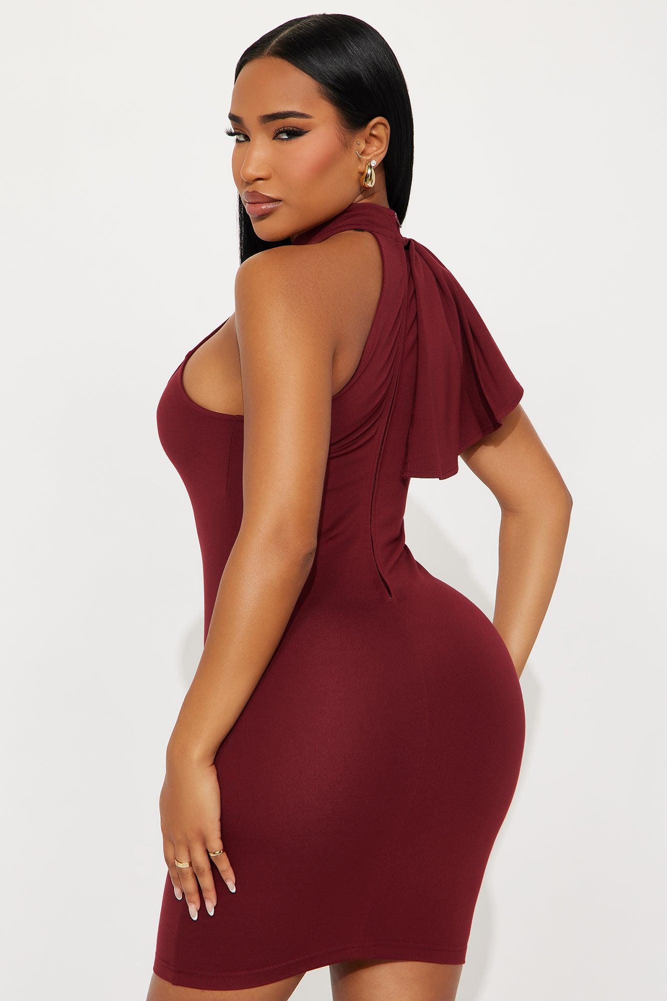 Ruffle Butter Dress - Burgundy Female Product Image