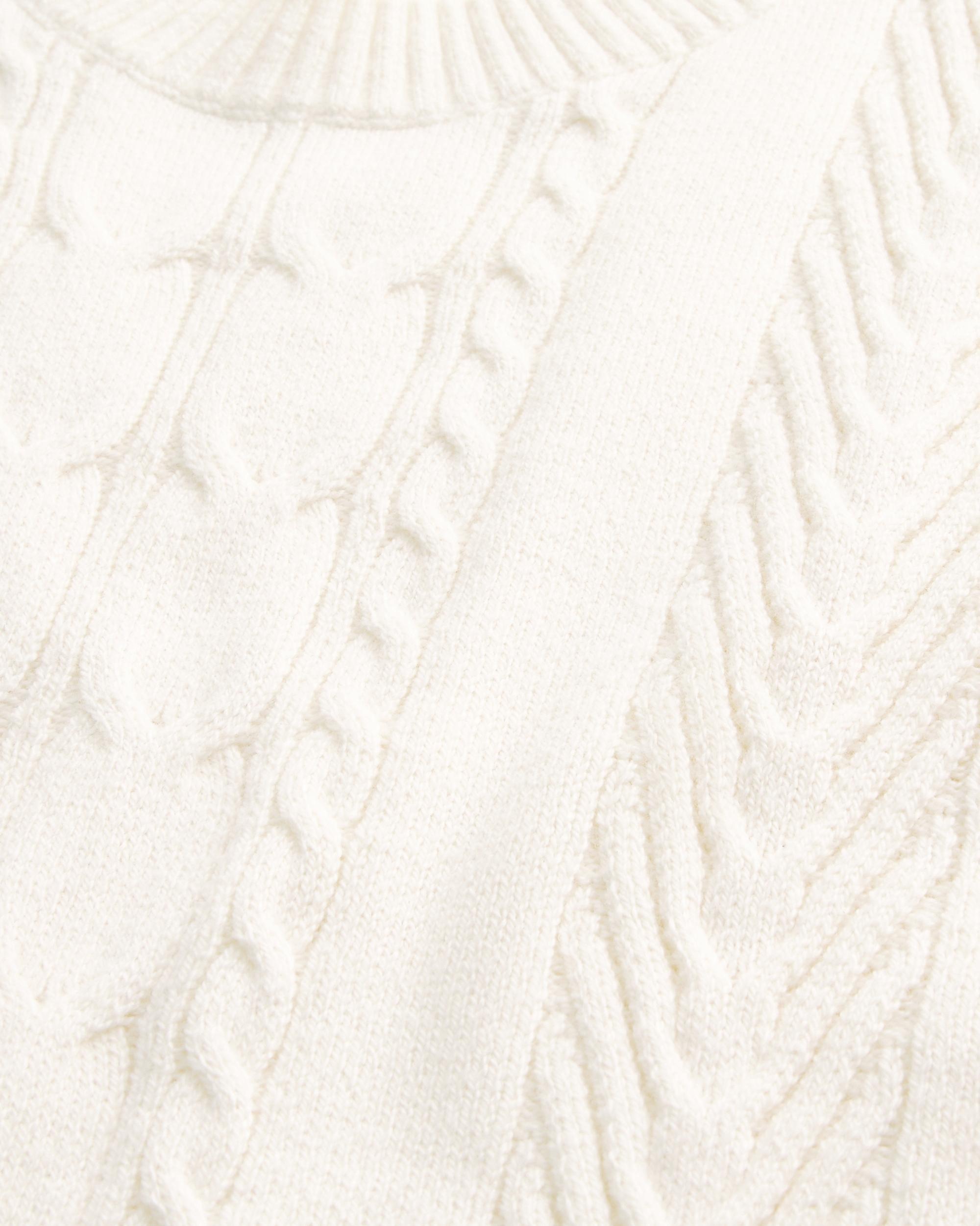 Boxy Cable-Knit Crew Sweater Product Image