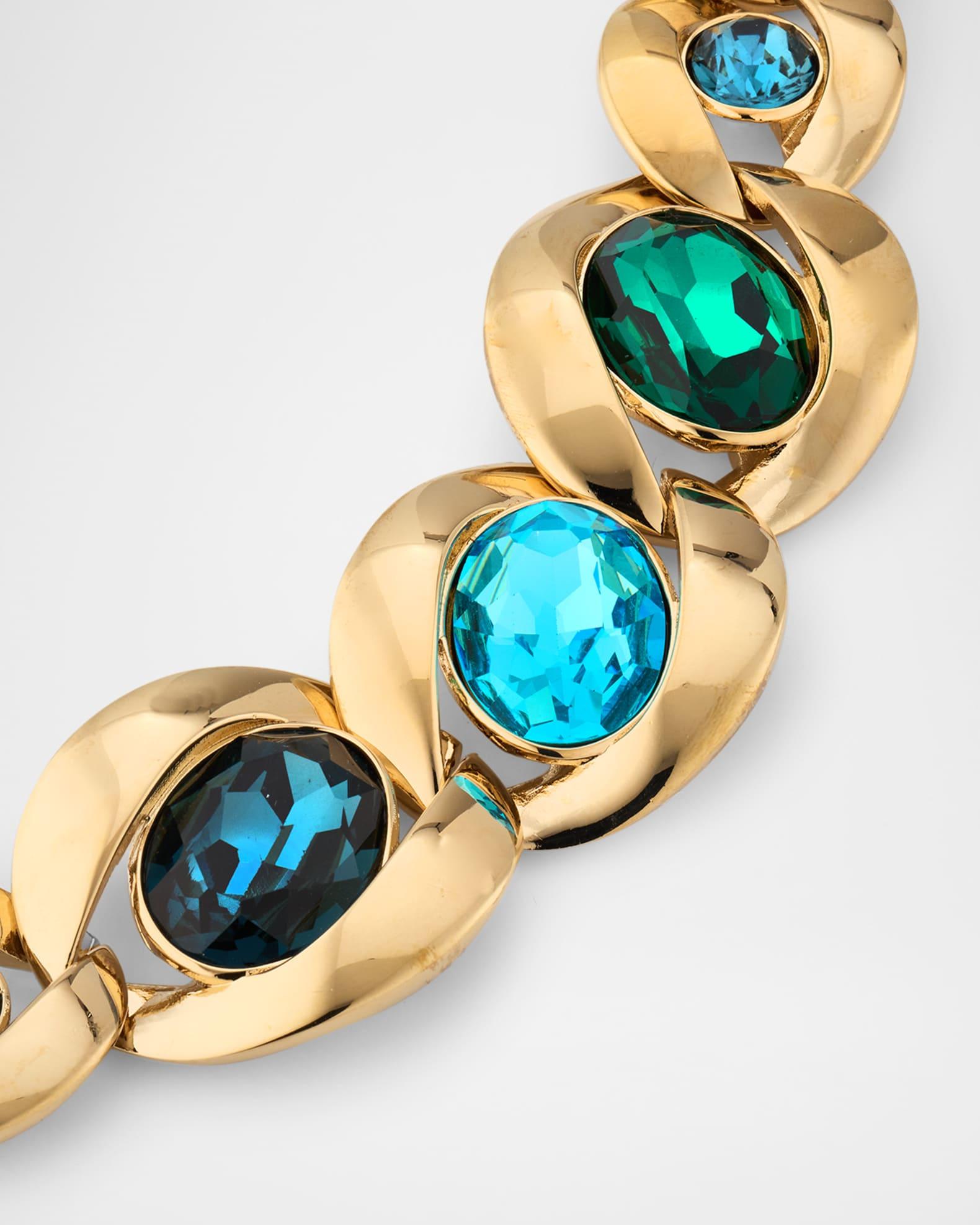 Framed Oval Crystal Necklace Product Image