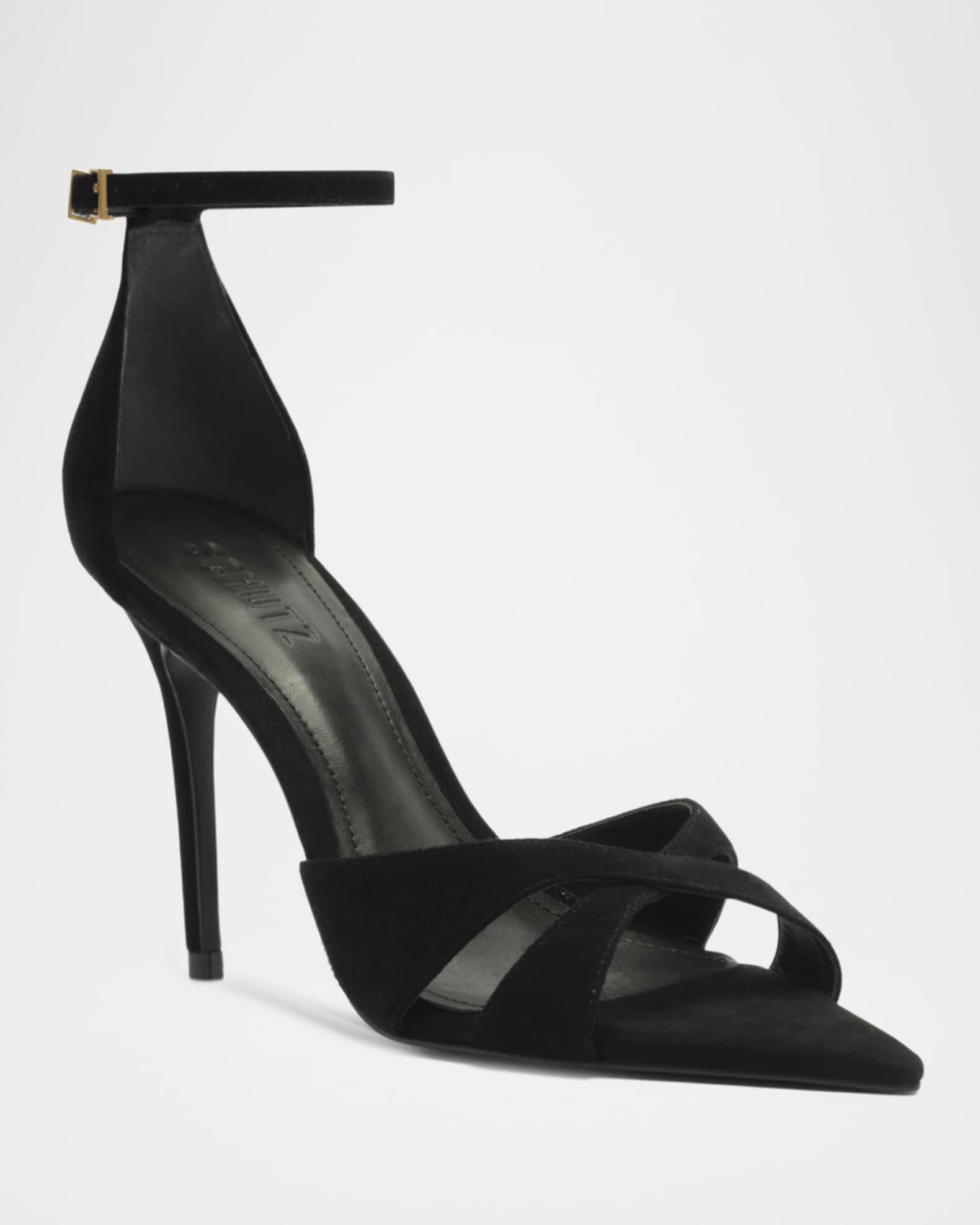 Hilda Leaf Suede Stiletto Sandals Product Image