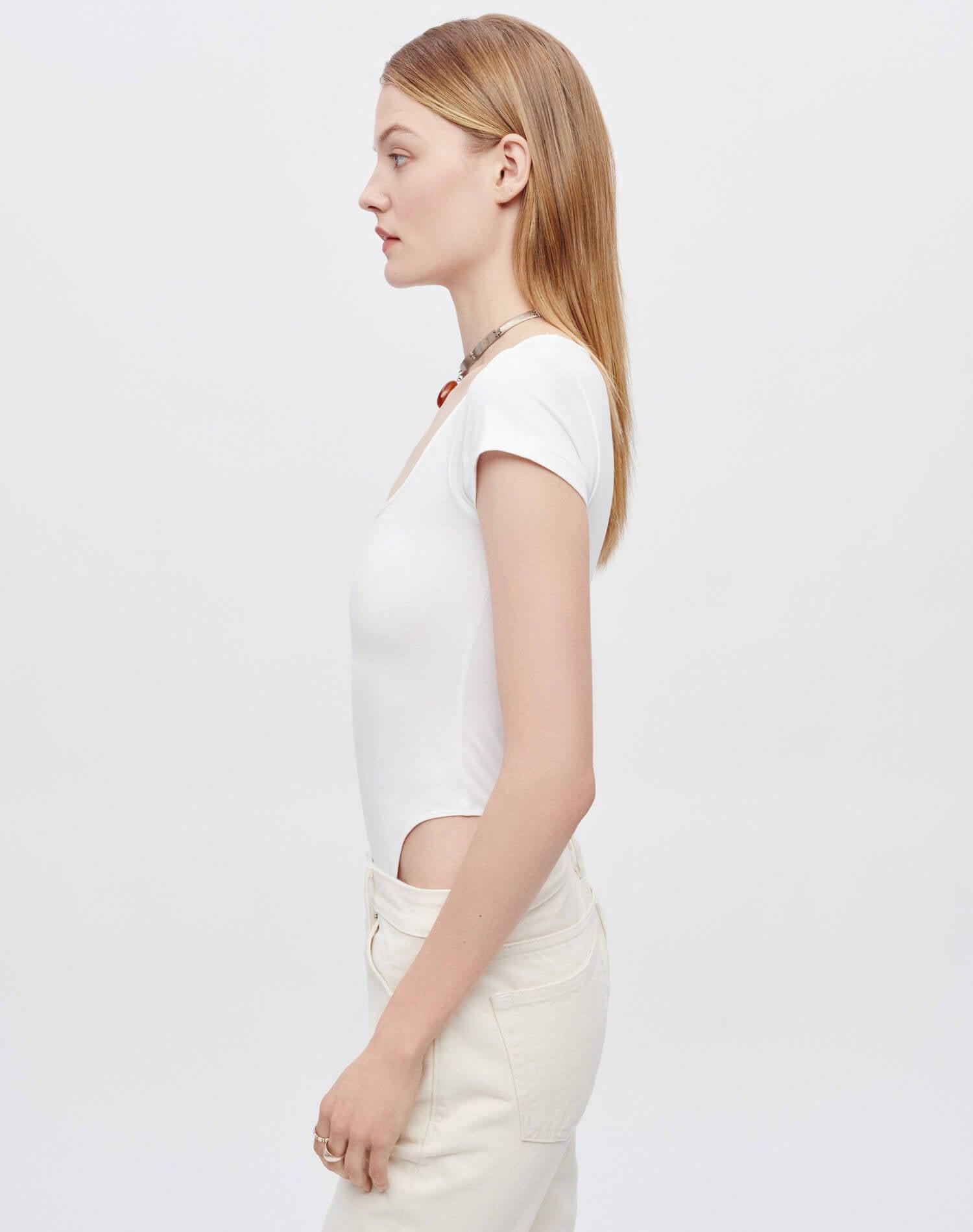 Square Neck Bodysuit - White Product Image