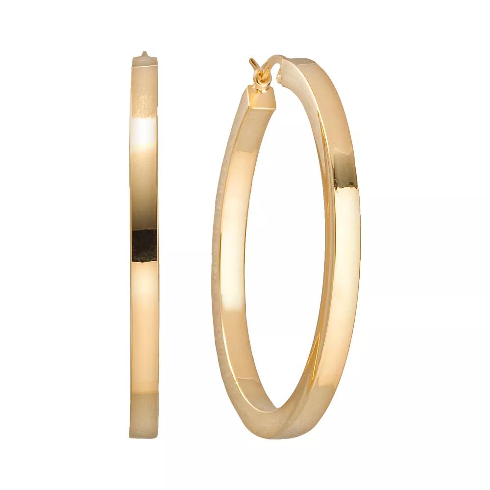 18k Gold-Over-Silver Hoop Earrings, Womens, 18k/Silver Product Image