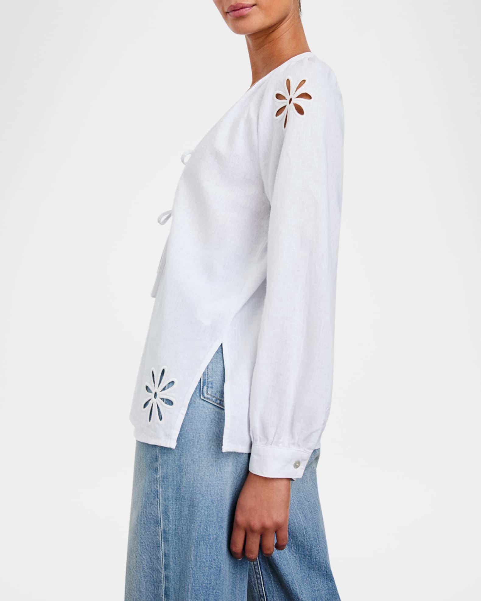 Brielle Eyelet Linen Blouse Product Image