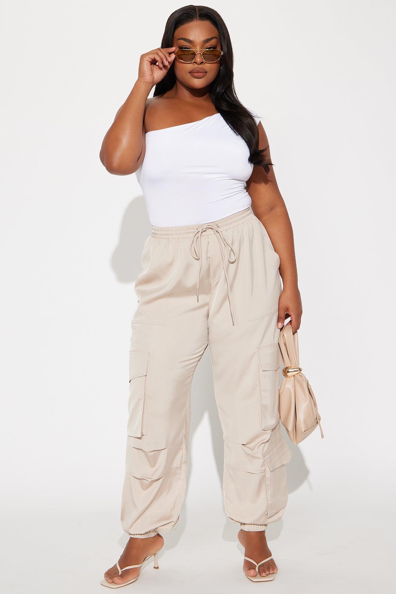 Make You Wanna Look Satin Jogger - Khaki Product Image