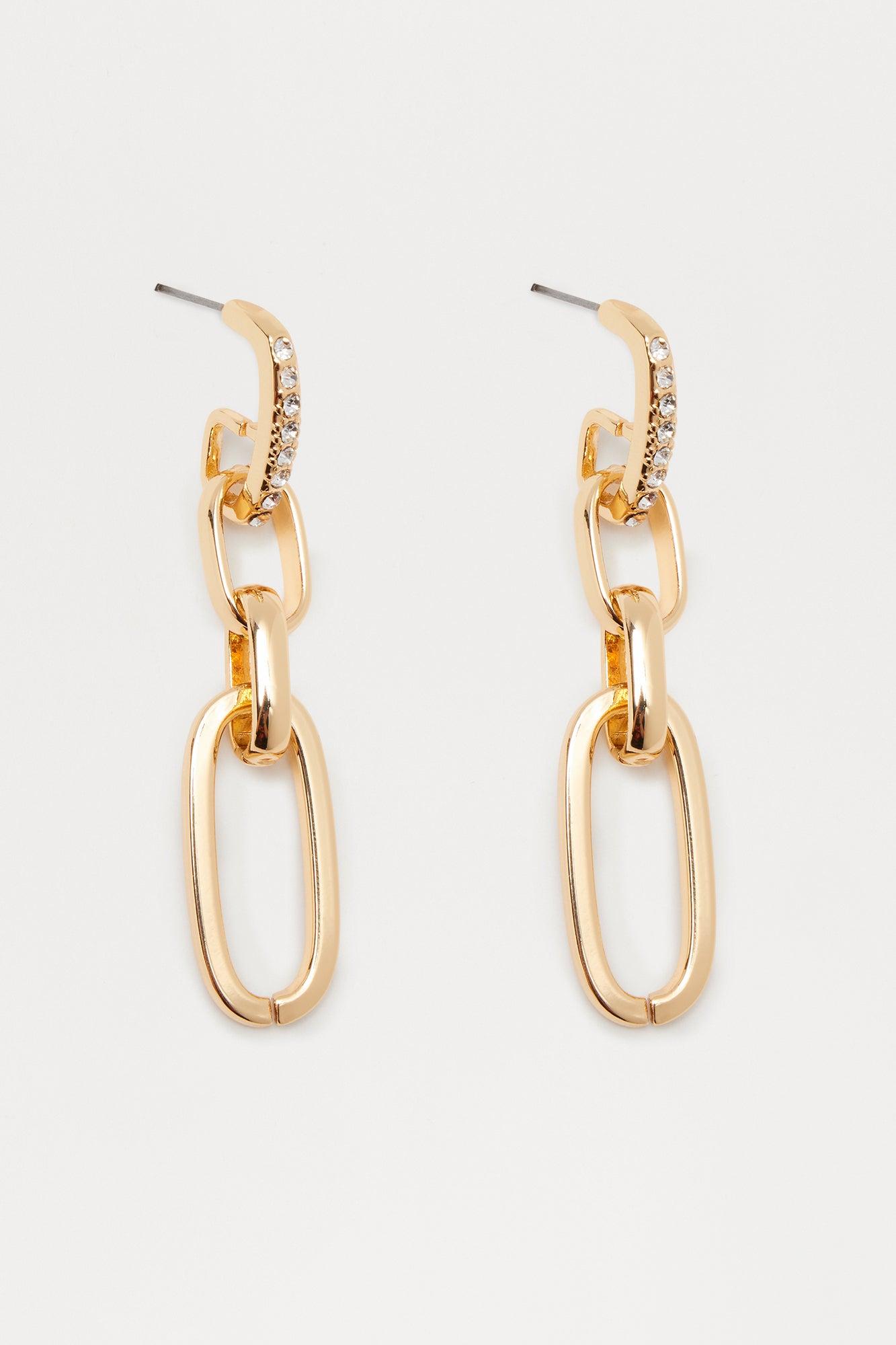 Marissa Drop Linked Earrings - Gold Female Product Image
