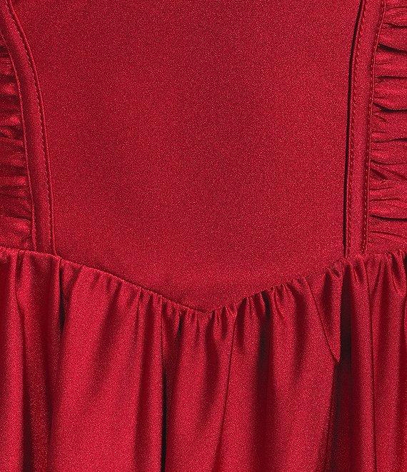 Honey and Rosie Sleeveless Shirred Mid-Riff A-Line Dress Product Image