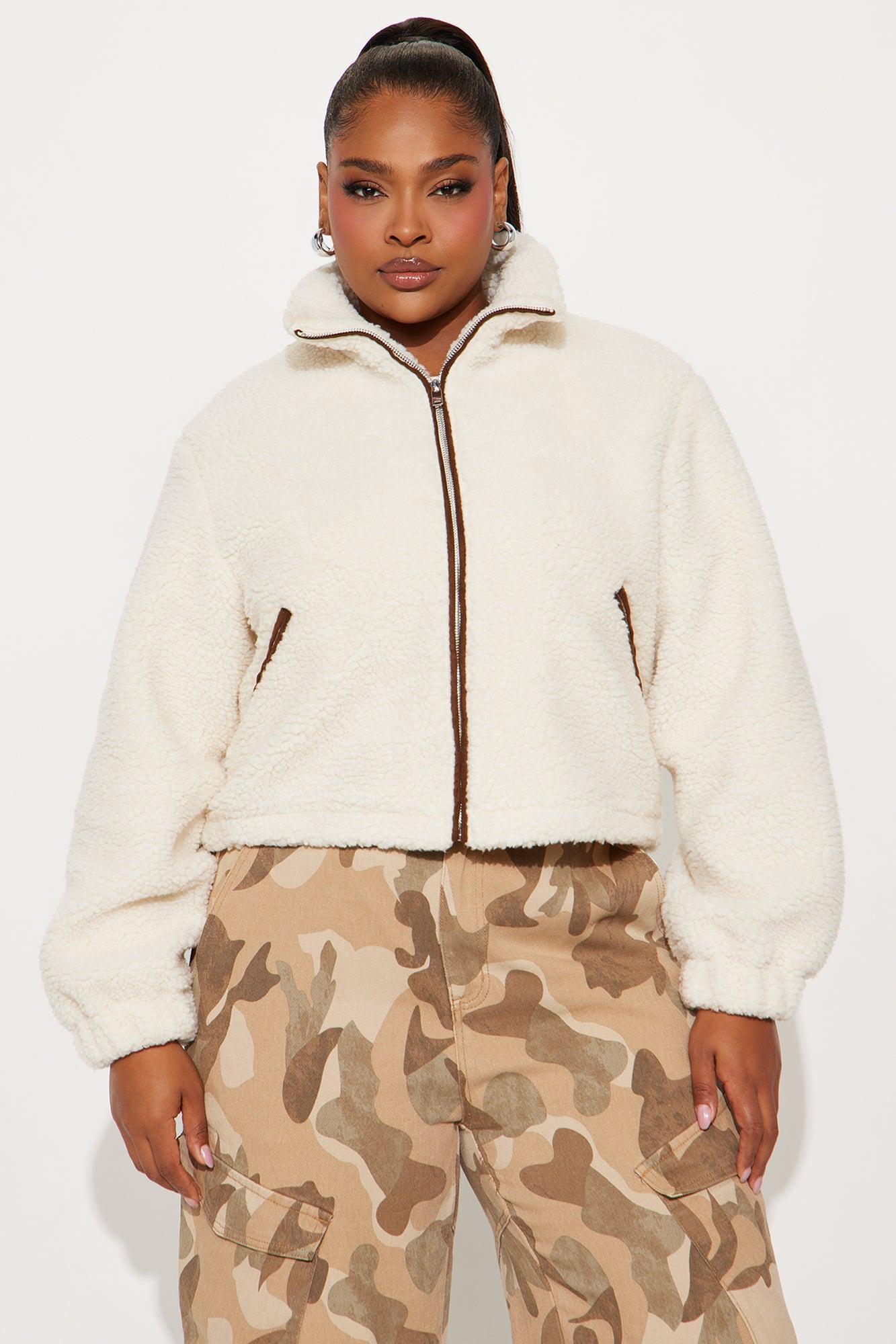 Cozy Cove Faux Sherpa Coat - Cream/combo Female Product Image