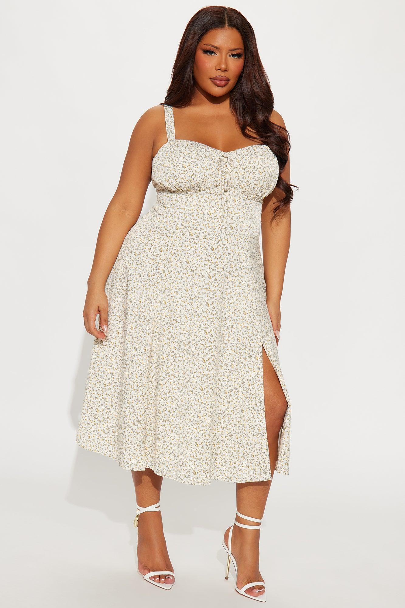 Fresh Market Floral Midi Dress - Cream/combo Product Image
