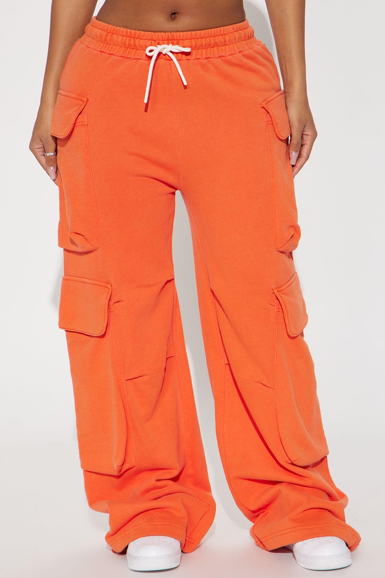 Kayla Cargo Sweatpants - Orange Product Image