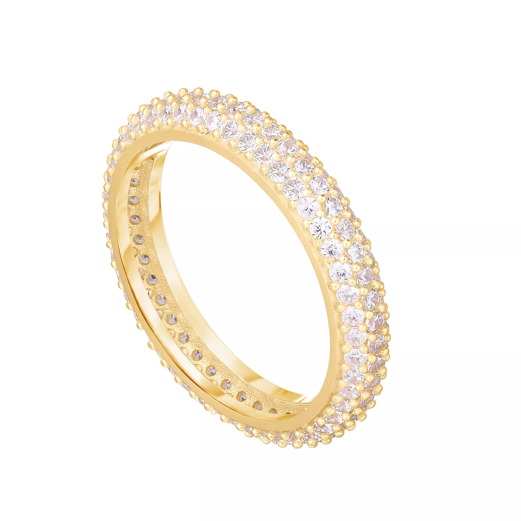 Sunkissed Sterling Cubic Zirconia Pave Ring, Womens Gold Tone Product Image