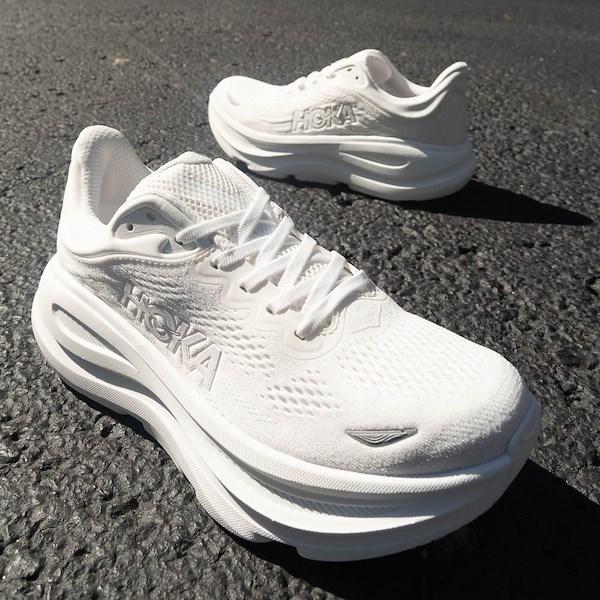 HOKA Womens HOKA Bondi 9 - Womens Shoes Birch/Vanilla Product Image