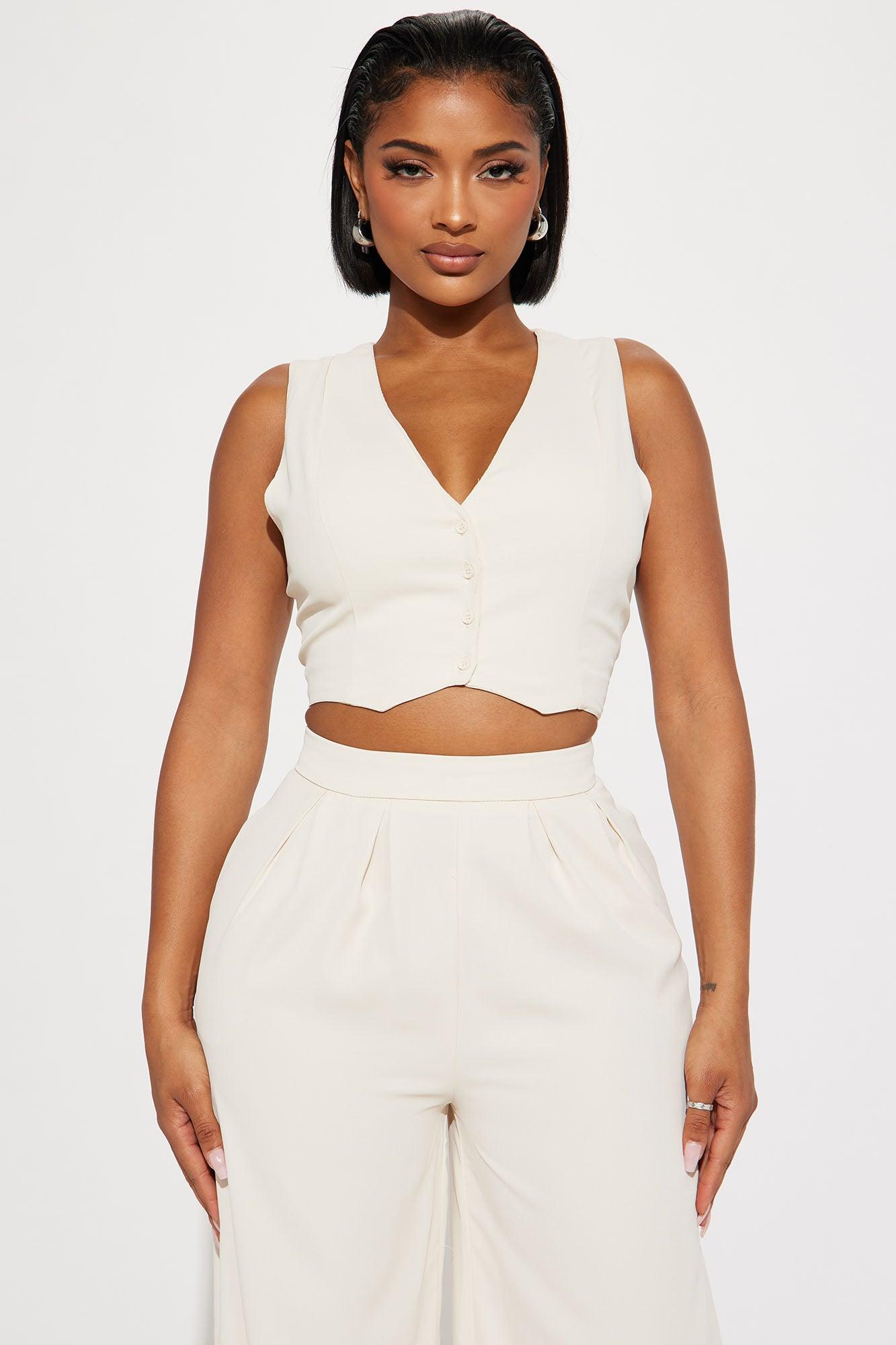 Milia Vest Pant Set - Cream Product Image