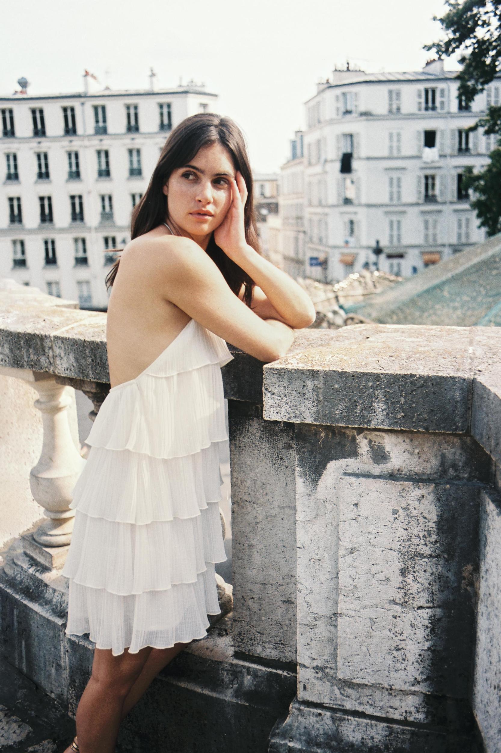 RUFFLED HALTER DRESS Product Image