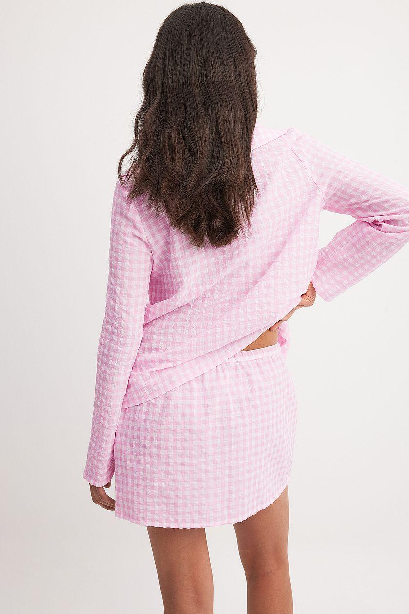 Checked Tie Front Skirt Product Image
