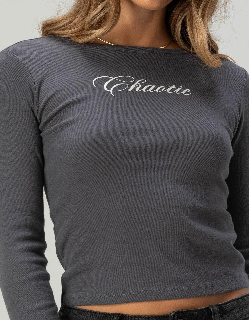 RSQ Womens Chaotic Baby Tee - GRAY Product Image