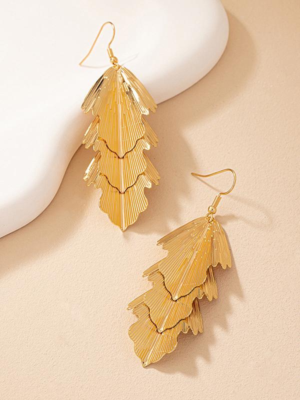 Layered Solid Color Textured Earrings Accessories Product Image