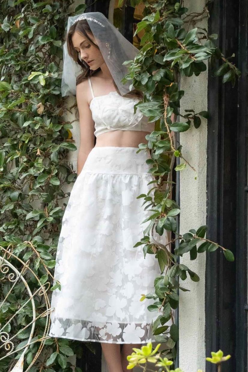 Floral Organza Midi Skirt Product Image