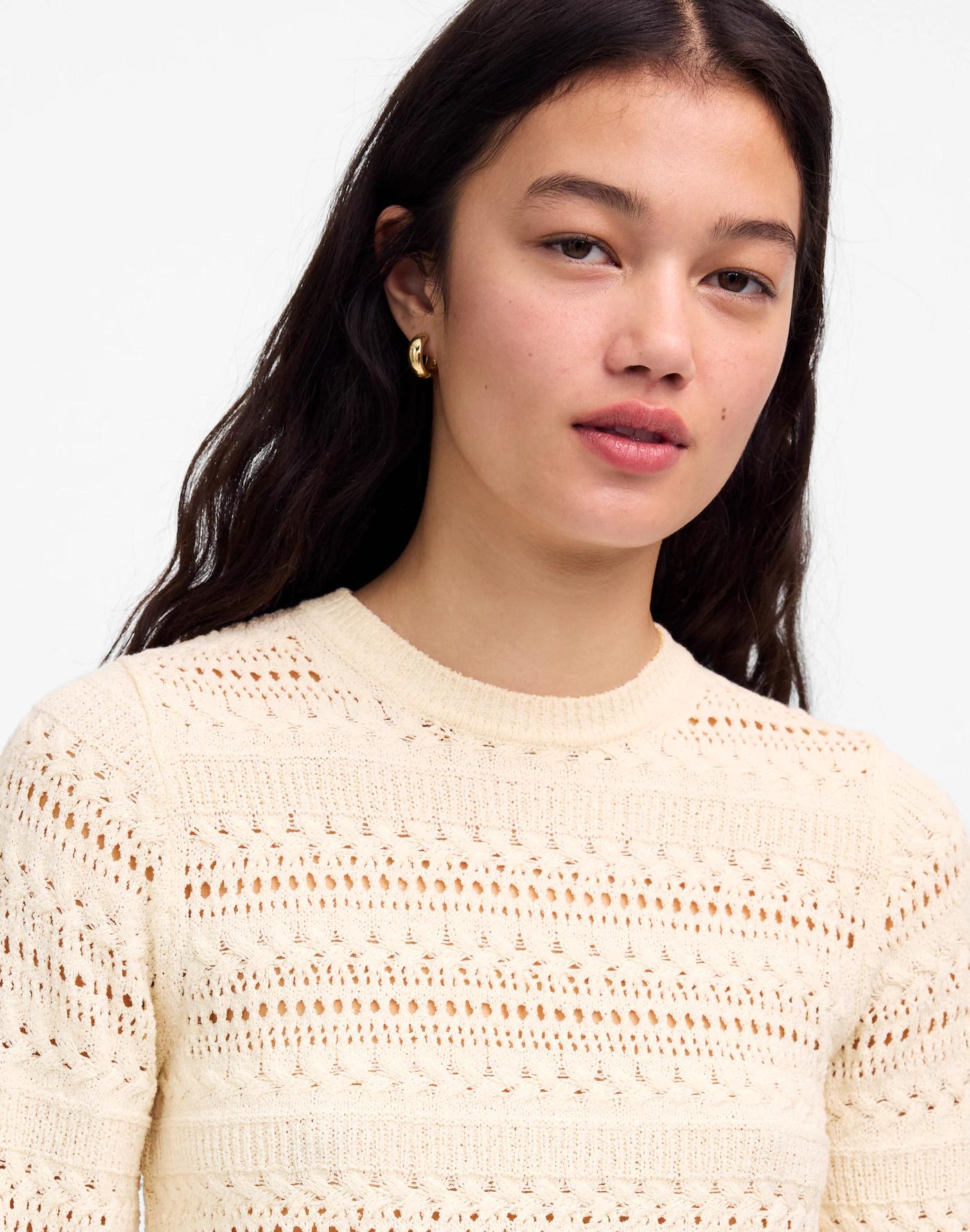 Scalloped-Trim Sweater Tee Product Image