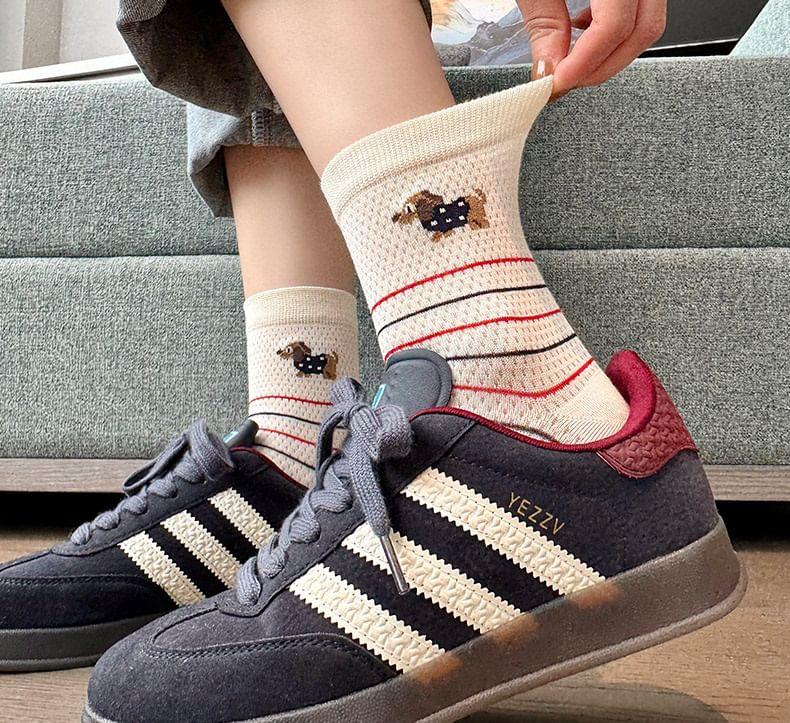 Set of 4 Pairs: Patterned Short Socks Product Image