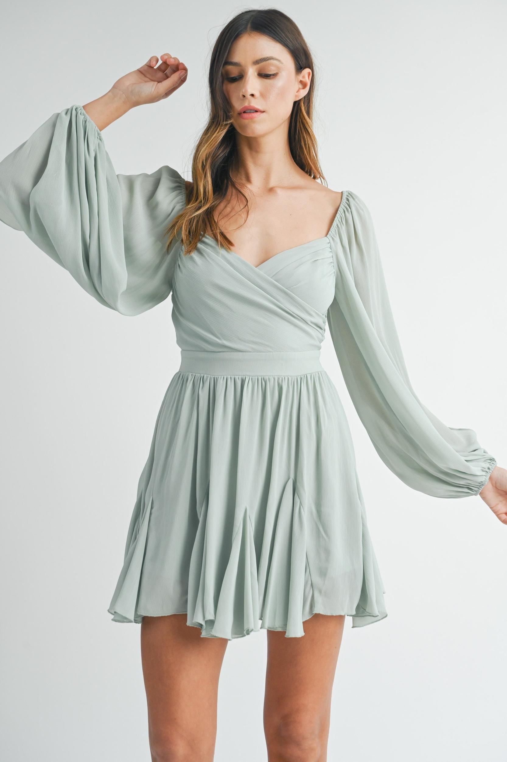 Back Lace Up Ruffle Mini Dress Product Image