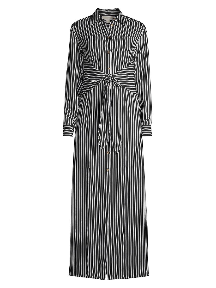 Womens Striped Tie-Waist Shirtdress Product Image