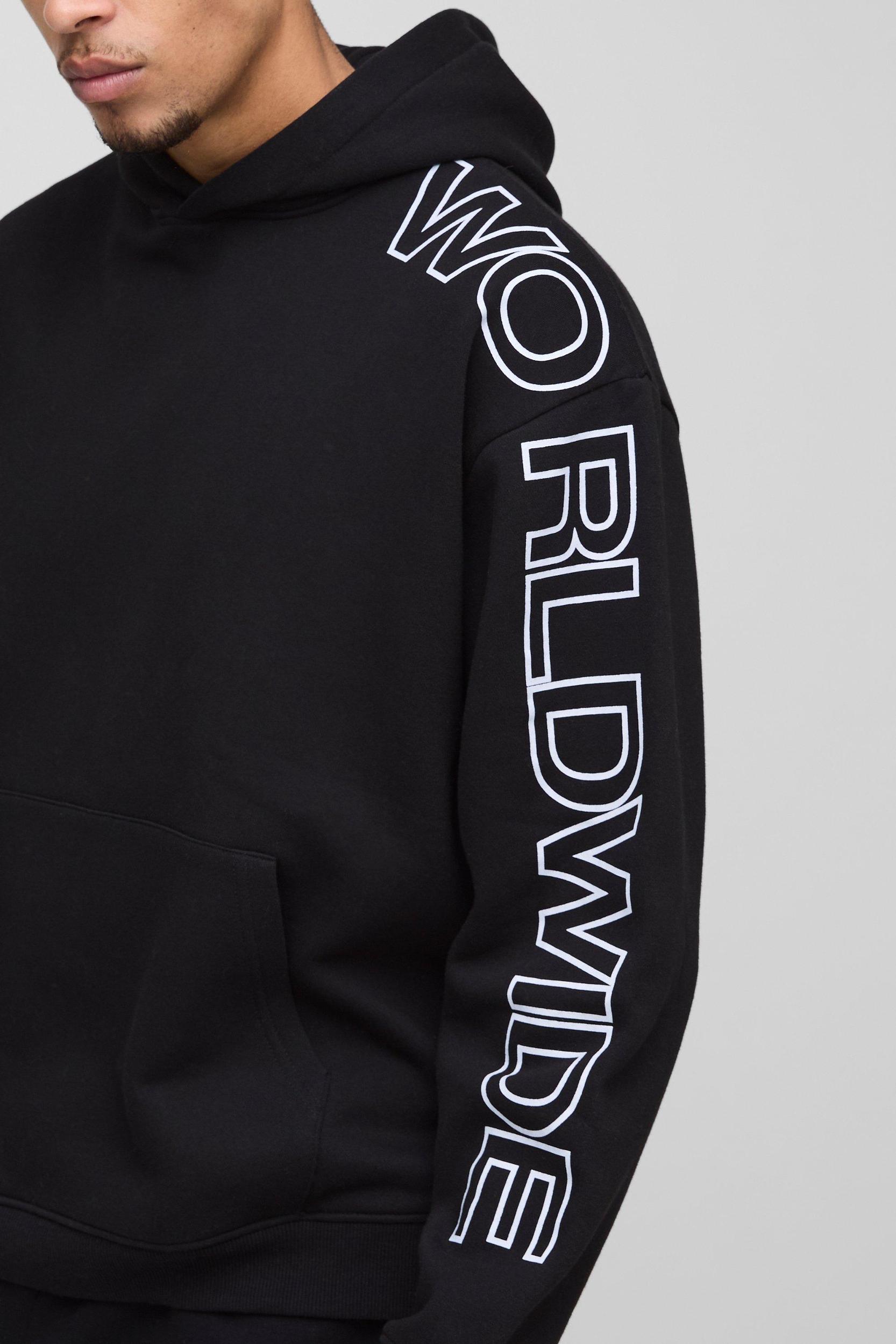 Oversized Worldwide Hoodie | boohooMAN USA Product Image