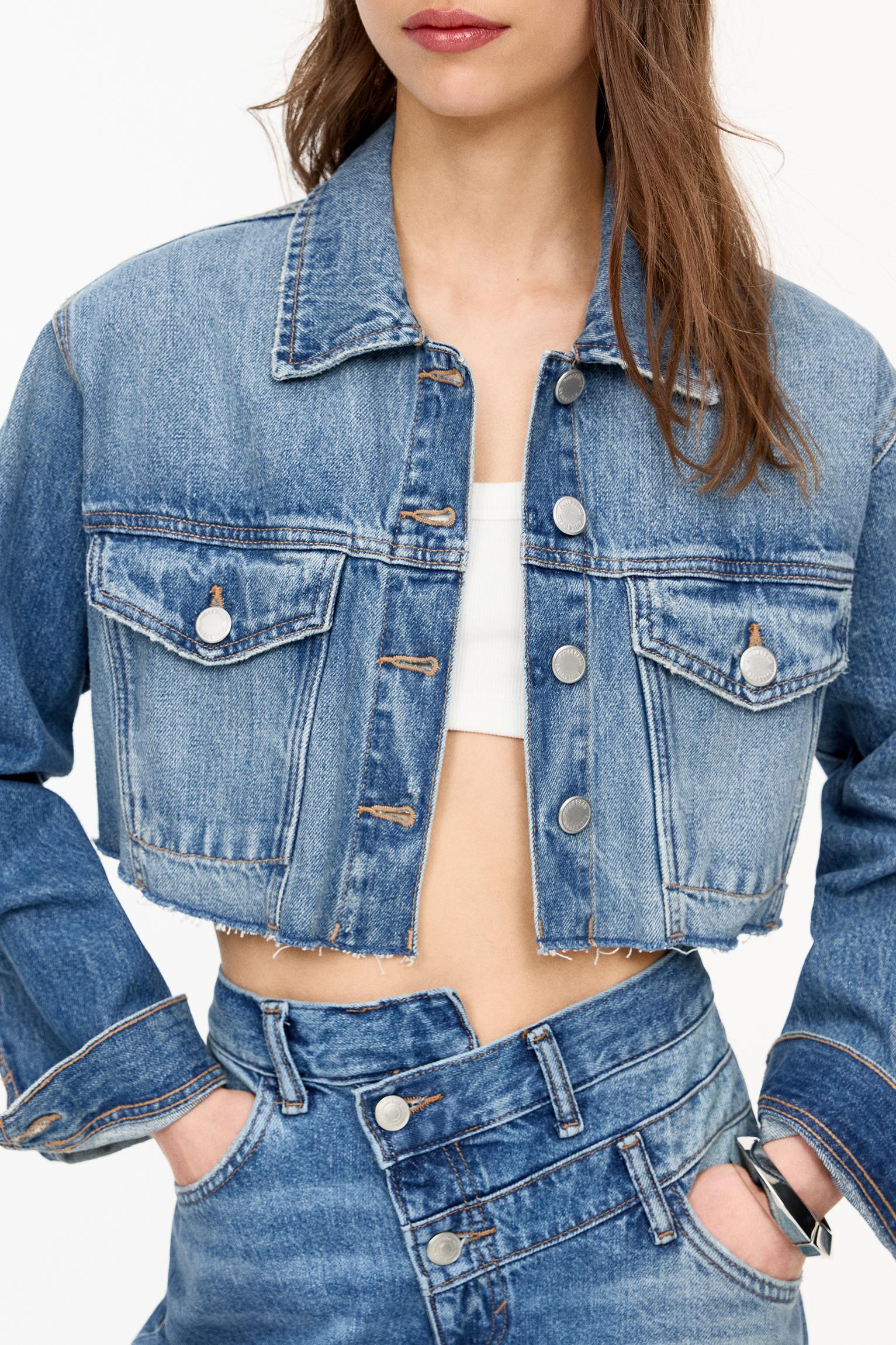 Cropped denim jacket Product Image