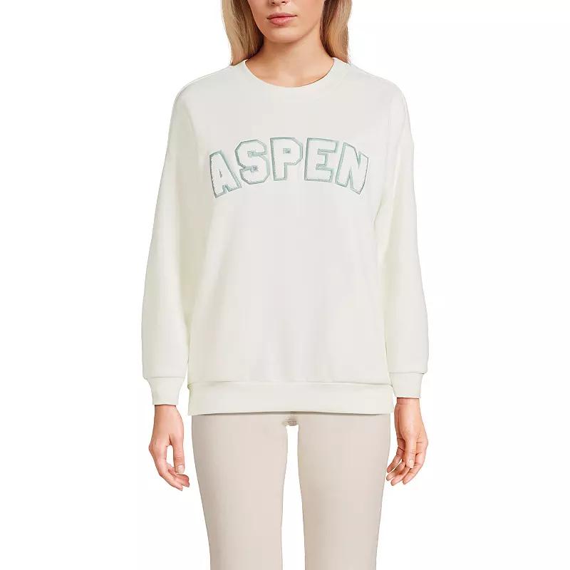 Women's Lands' End Modern Fit Crewneck Sweatshirt,  Product Image
