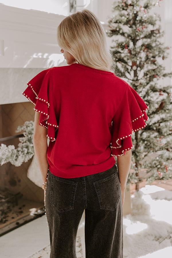 Social Hour Pearl Embellished Top Product Image