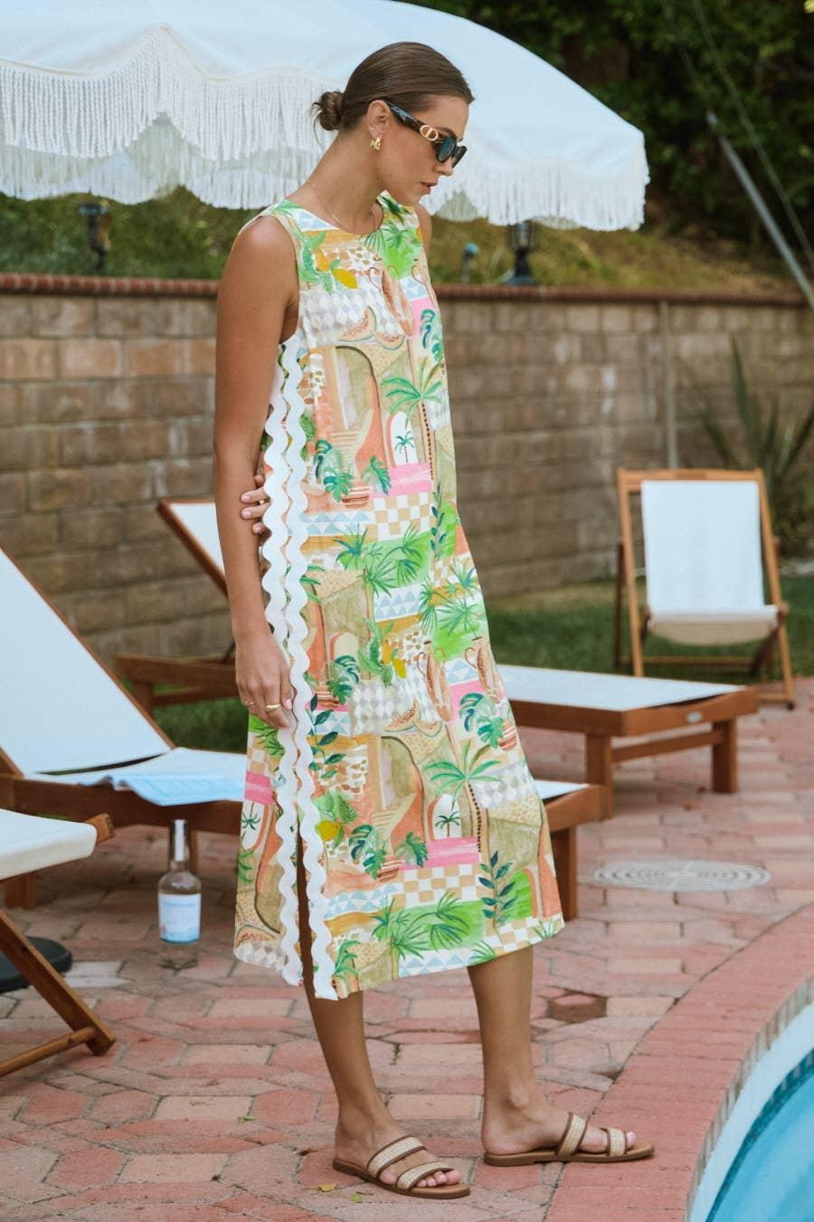 Resort Style Ric Rac Midi Dress Product Image