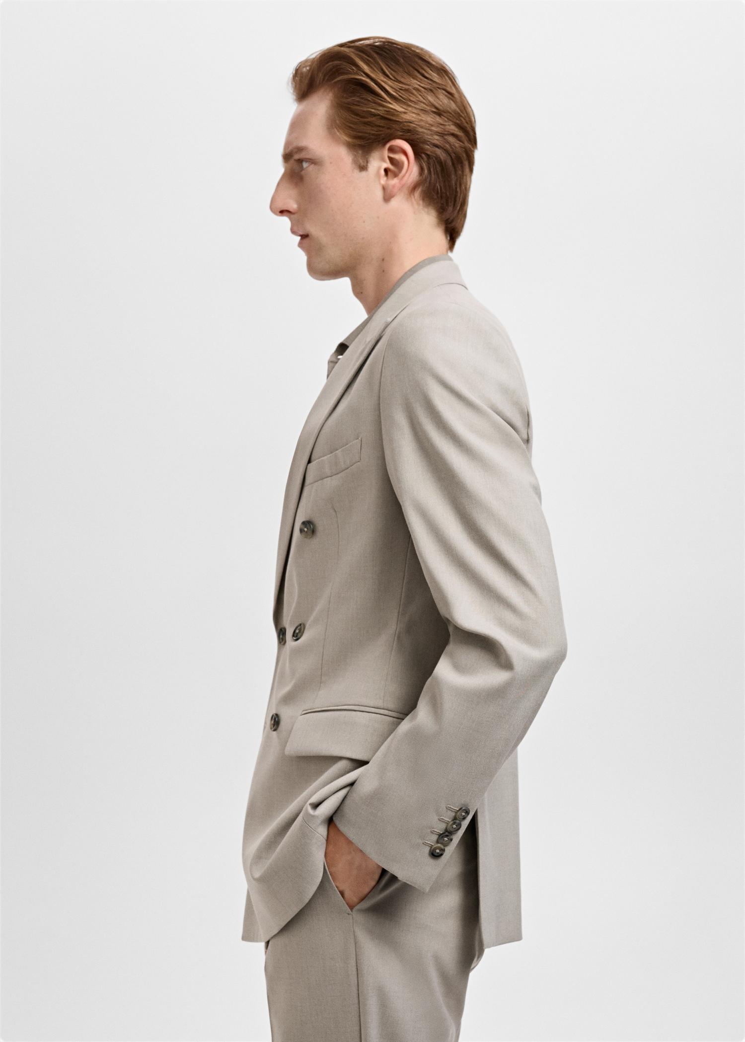 Monaco double-breasted slim-fit suit blazer - Men | MANGO USA Product Image
