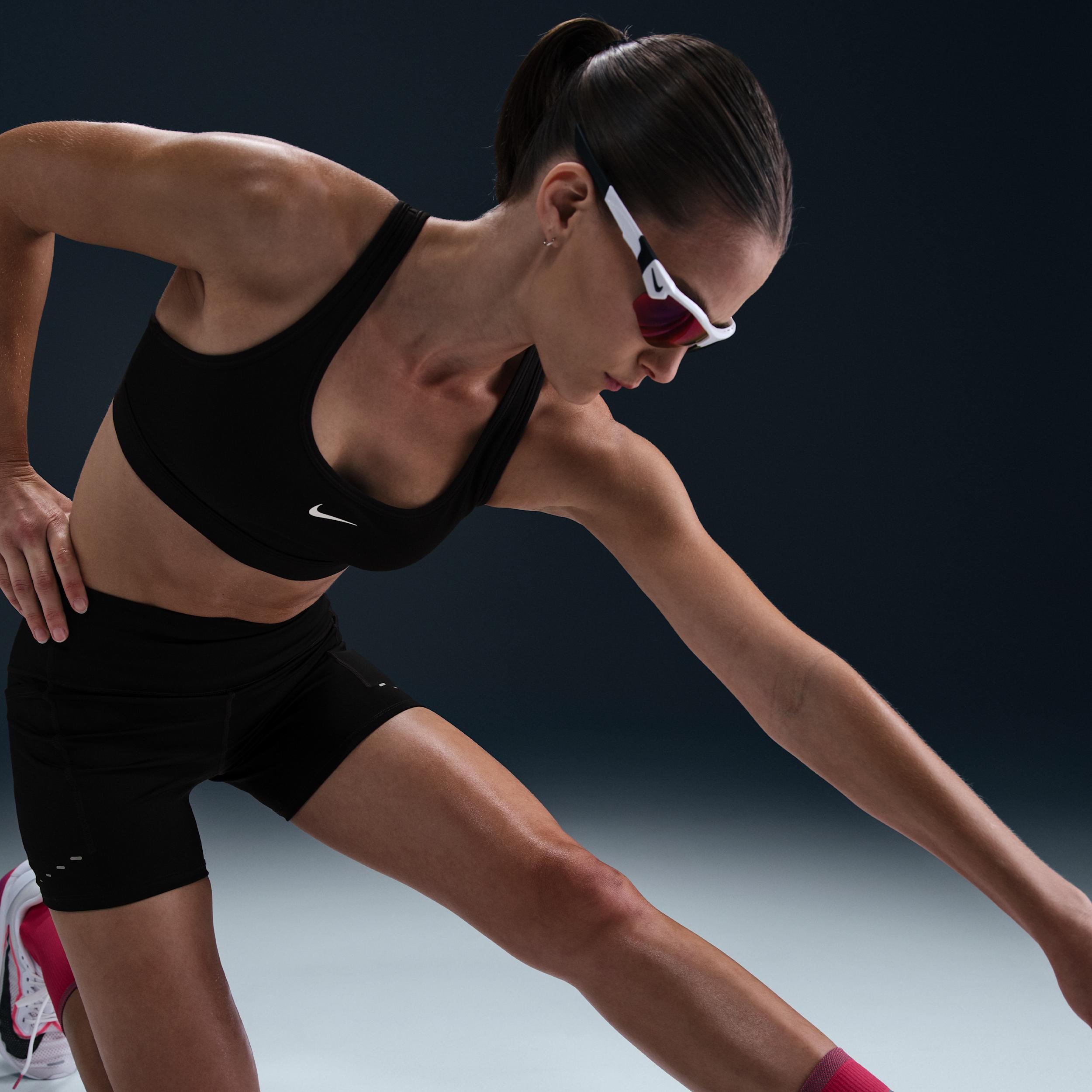 Nike Womens Swift High-Waisted 4 Tight Running Shorts with Pockets | HJ2258-010 Product Image