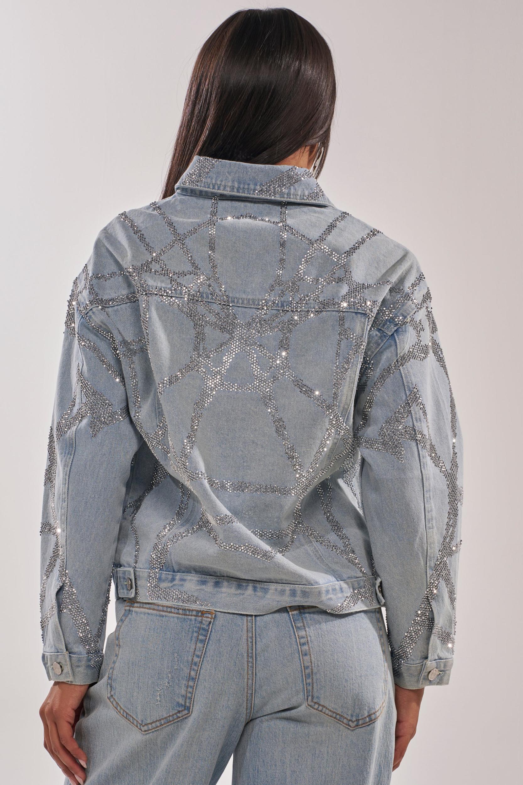 TWILIGHT ZONE RHINESTONE DENIM JACKET Product Image