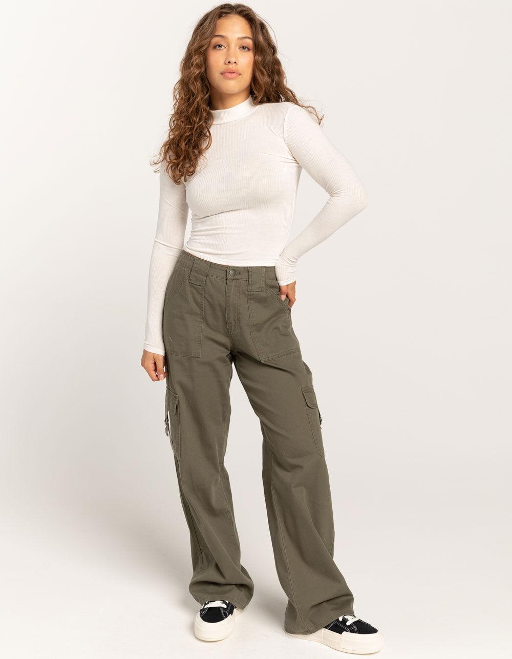 TILLYS Mock Neck Womens Long Sleeve Tee - OFF WHITE Product Image