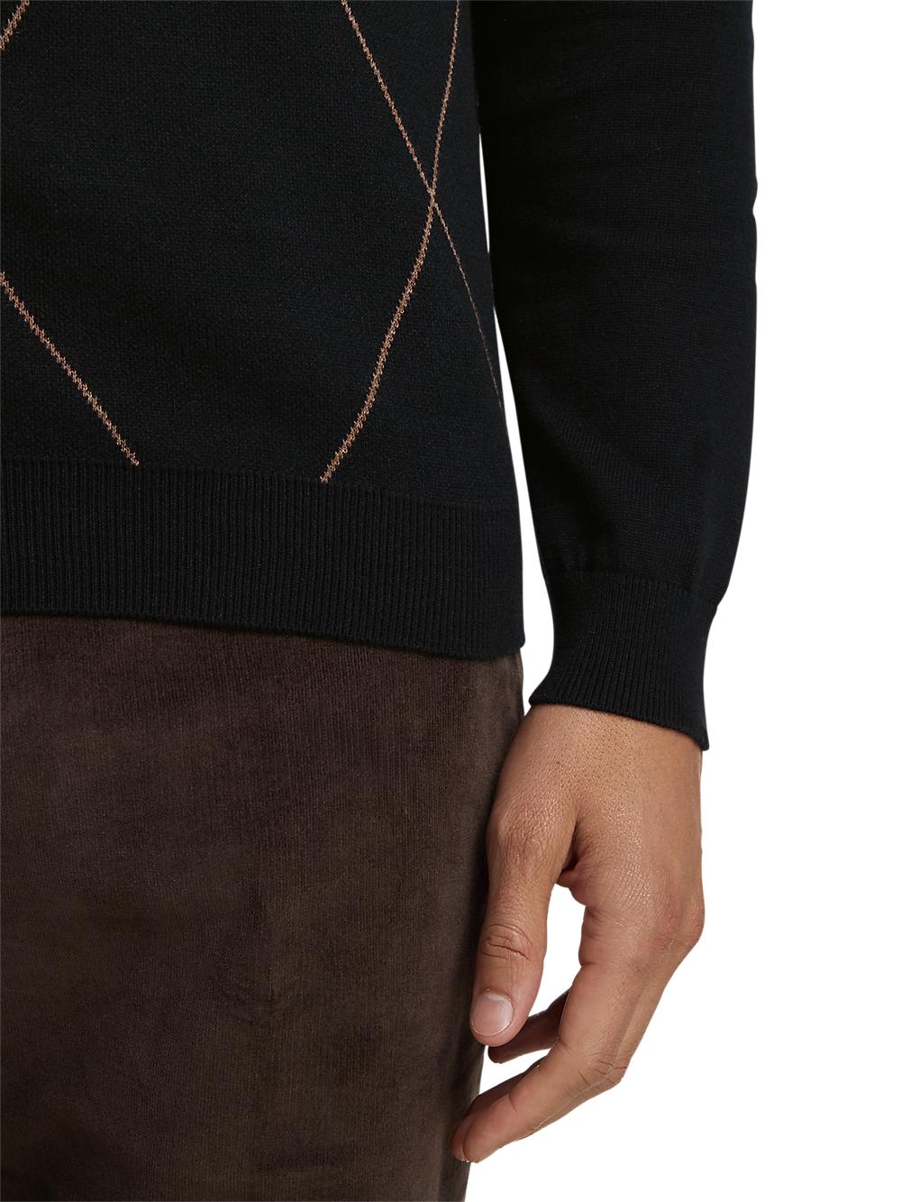 Cotton Crew Neck Sweater - Black Product Image