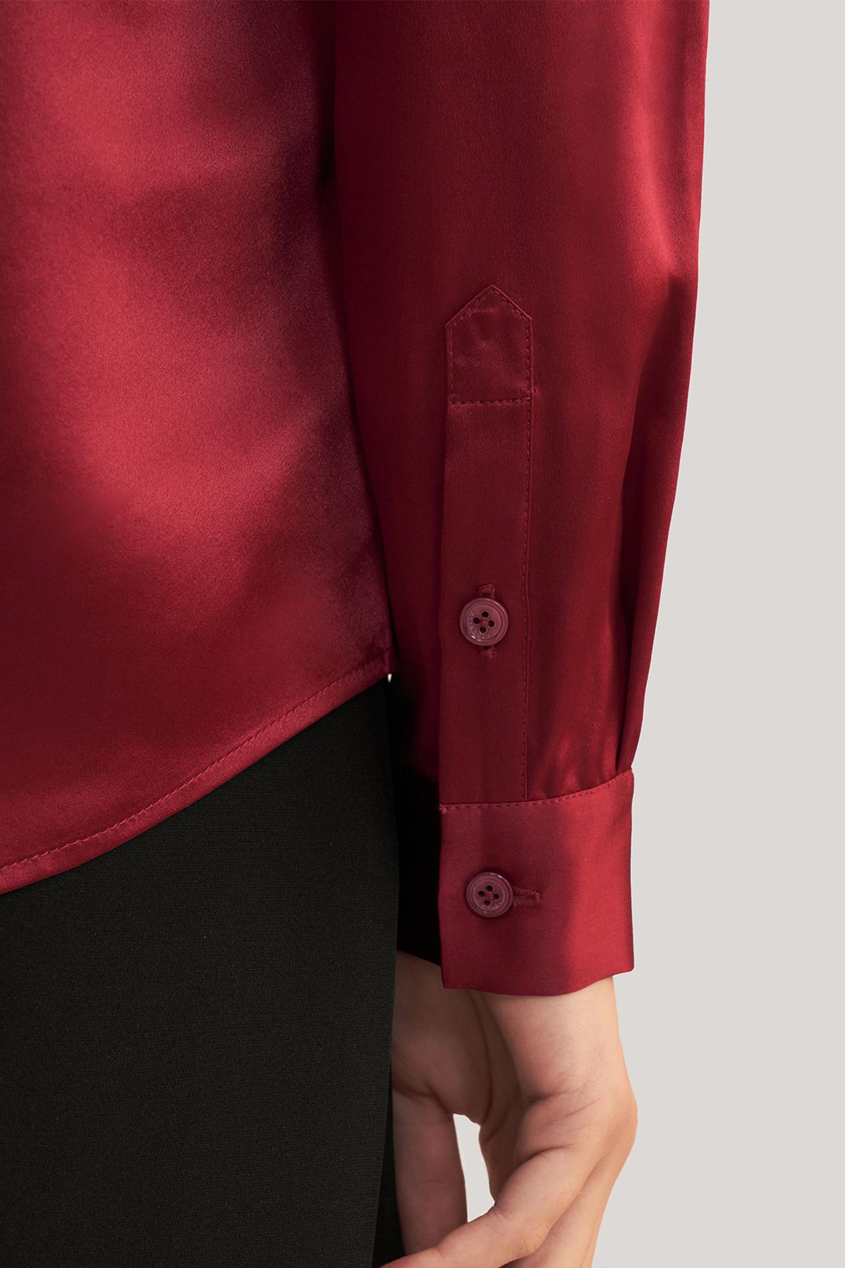 LILYSILK Silk Shirt Women - Dark Gray Mulberry Silk - Non-Toxic Dyes Concealed Mother-Of-Pearl Buttons Blouse Petite M Product Image