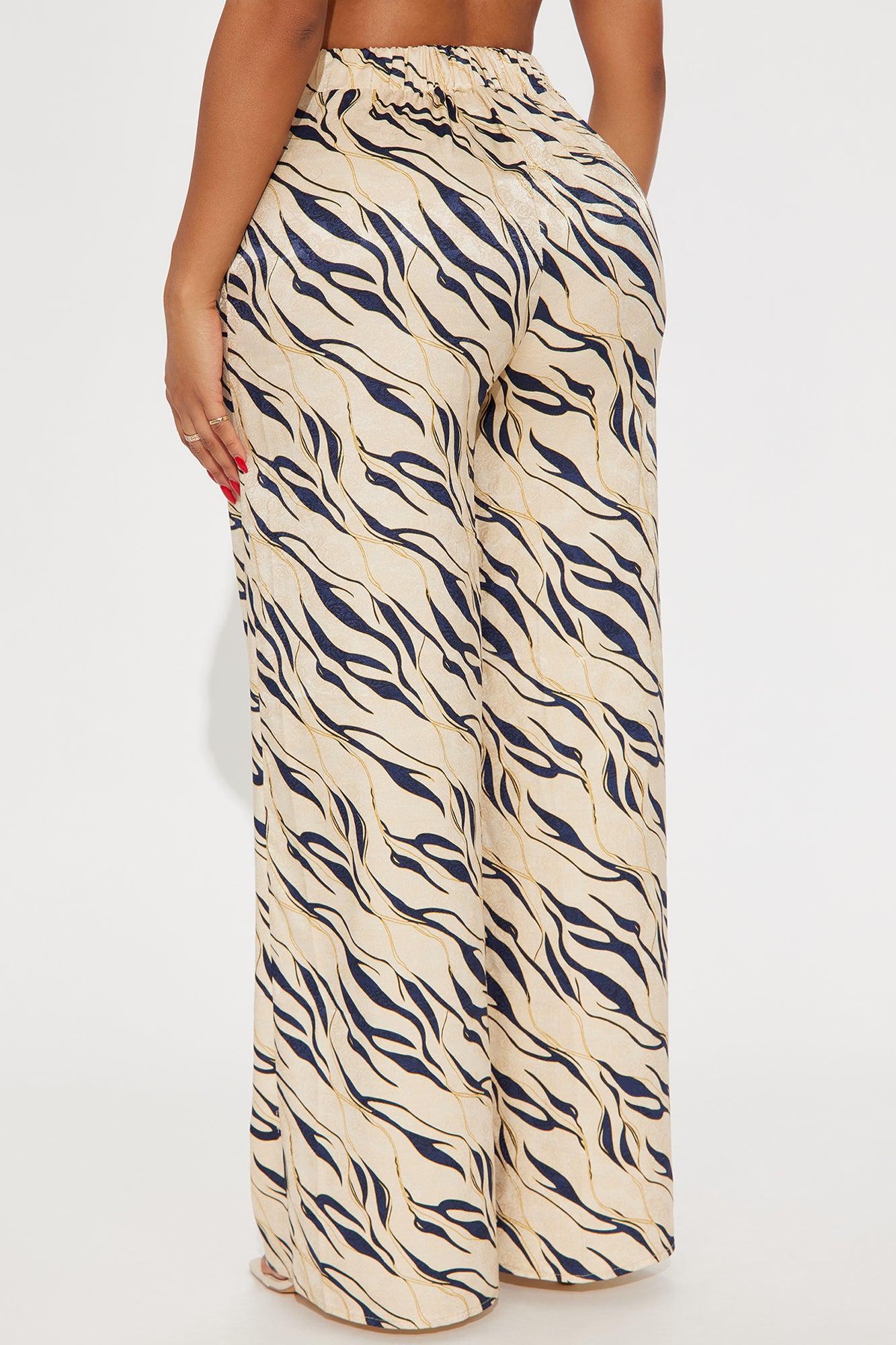 Sienna Satin Wide Leg Pant 33″ - Cream/combo Female Product Image