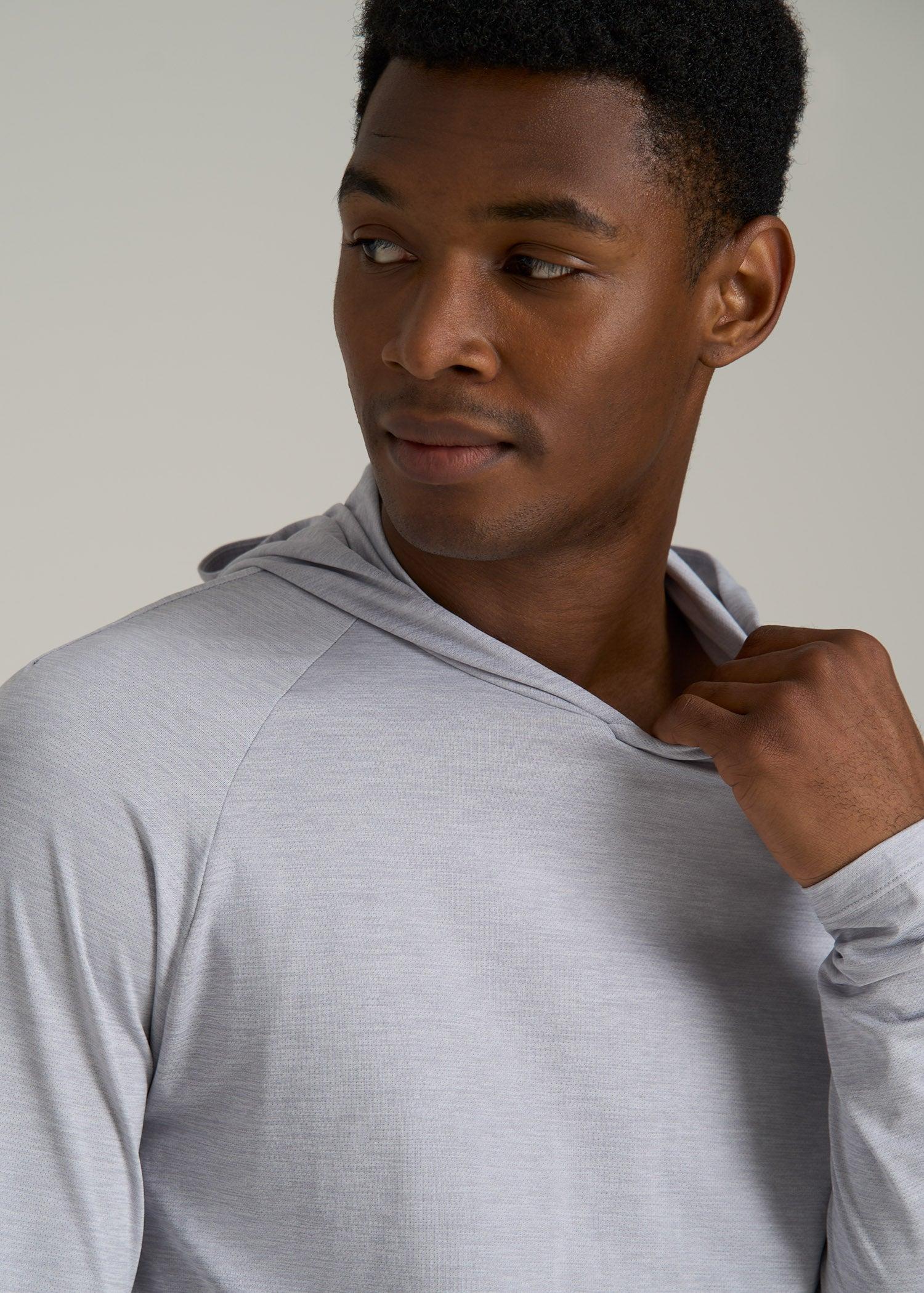 A.T. Performance Training Hoodie for Tall Men in Light Silver Male Product Image
