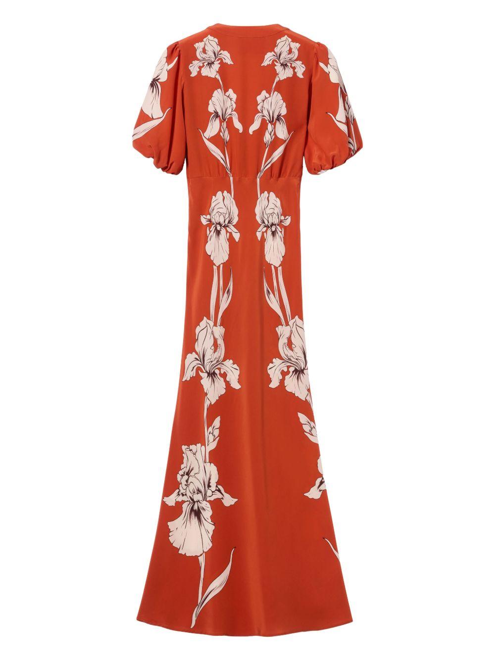 LA DOUBLEJ Marlene Floral-print Silk-crepe Maxi Dress In Iris Placée Product Image