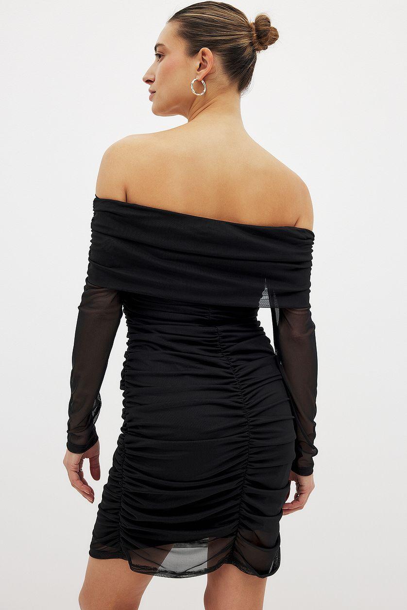 Rouched Long Sleeve Mini Dress Product Image