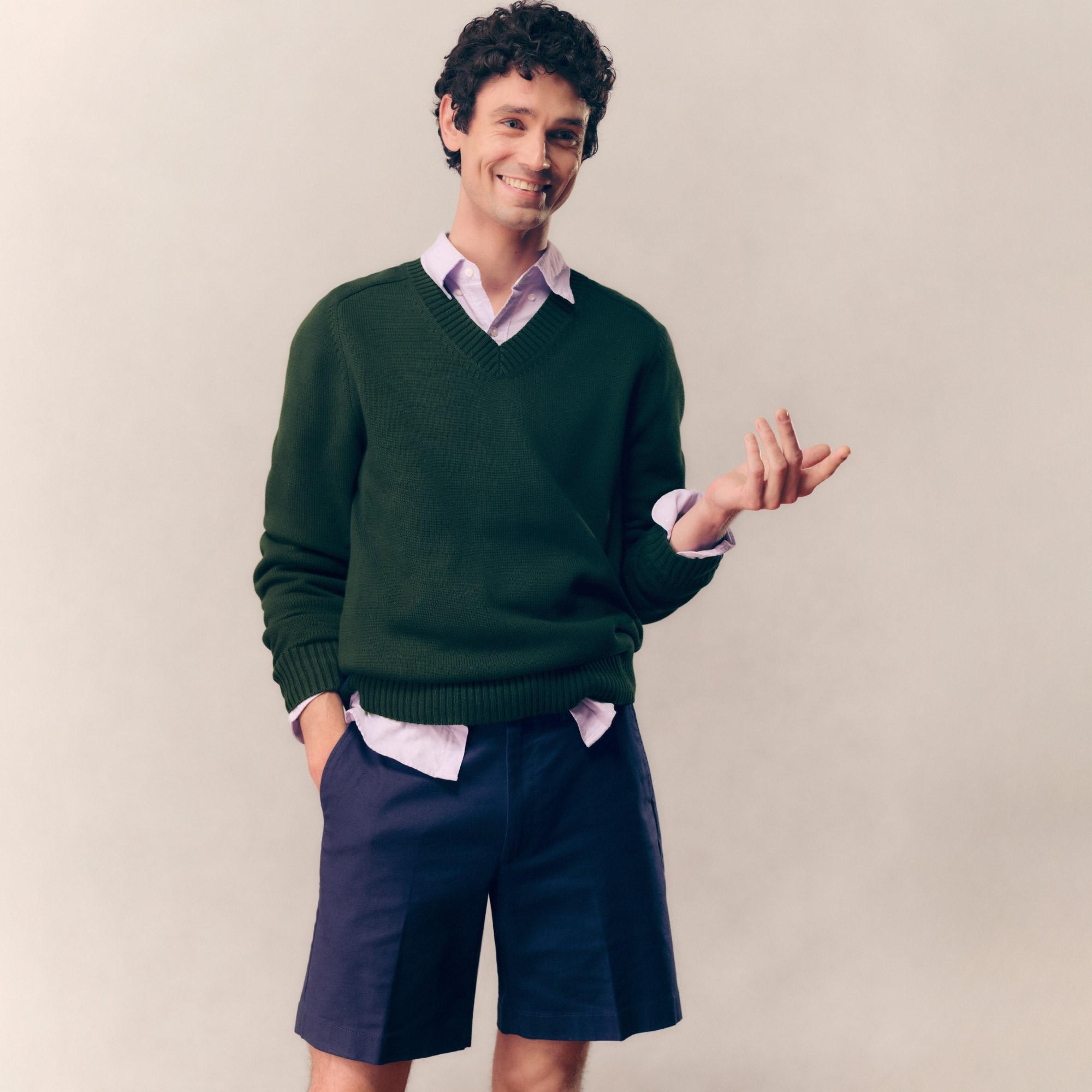 Heritage cotton V-neck sweater Product Image