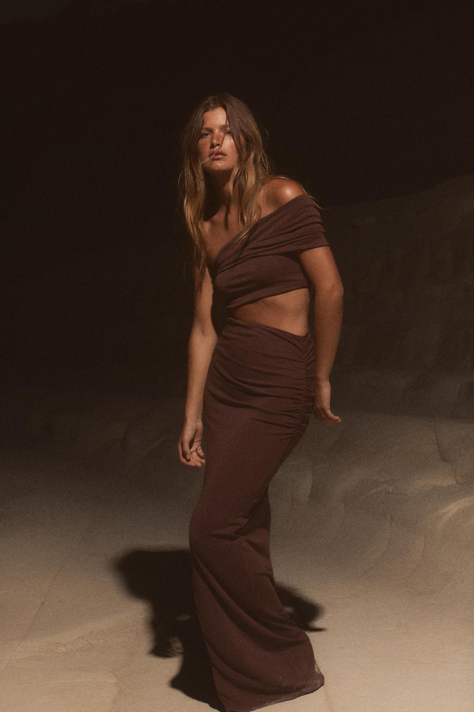 ASYMMETRIC CUT OUT MAXI DRESS Product Image