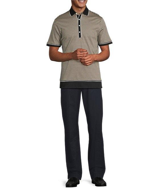Murano Slim Fit Houndstooth Short Sleeve Polo Shirt Product Image